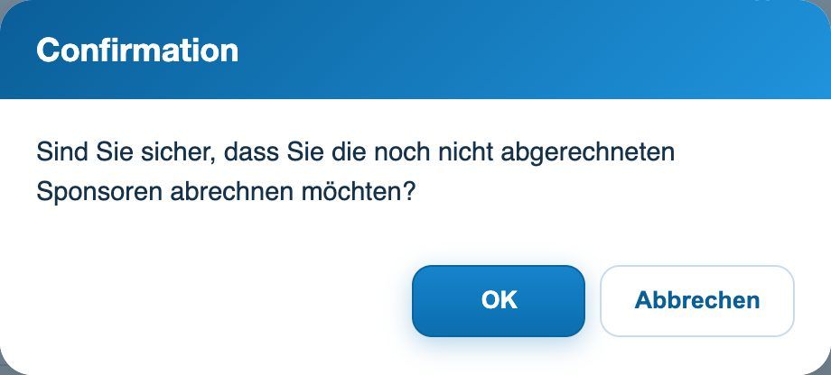 Die Bestätigung vor dem Senden zur Verrechnung