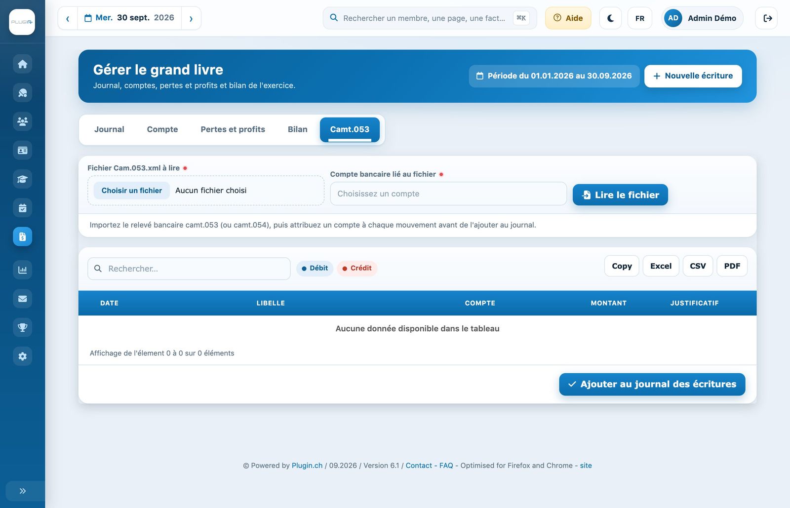 L'import d'un relevé bancaire camt.053