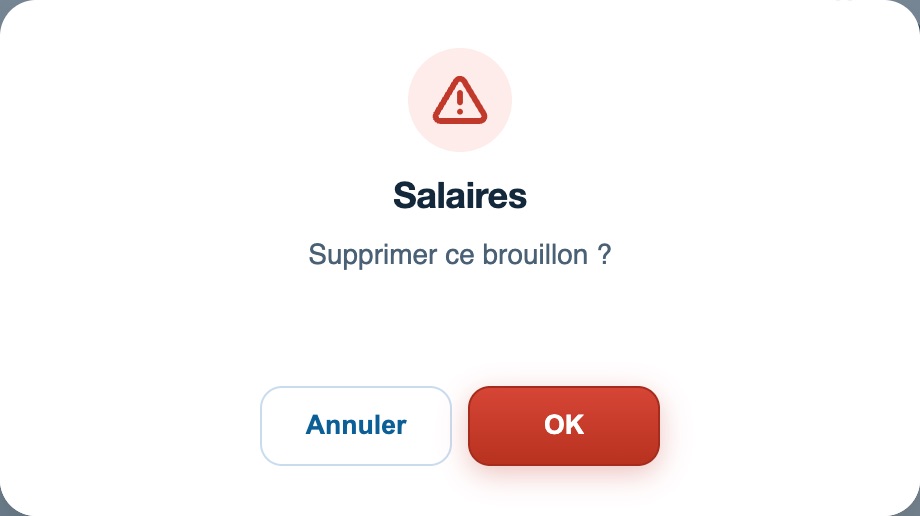 Confirmation : Supprimer ce brouillon ?